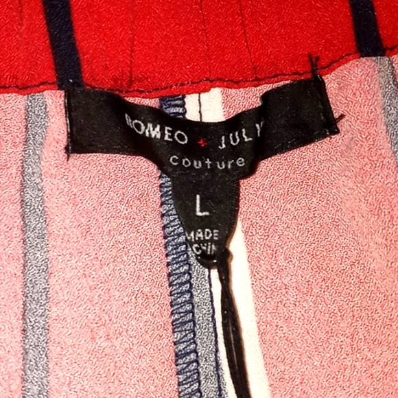 Romeo & Juliet Couture Striped Tie Waist Trousers-#1533 - Picture 6 of 12